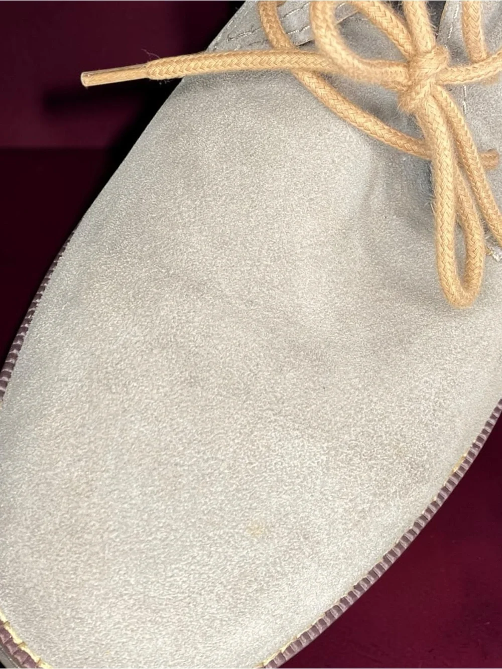 COLE HAAN - Men's Suede Chukka Boots in Light Gray with Tan Laces